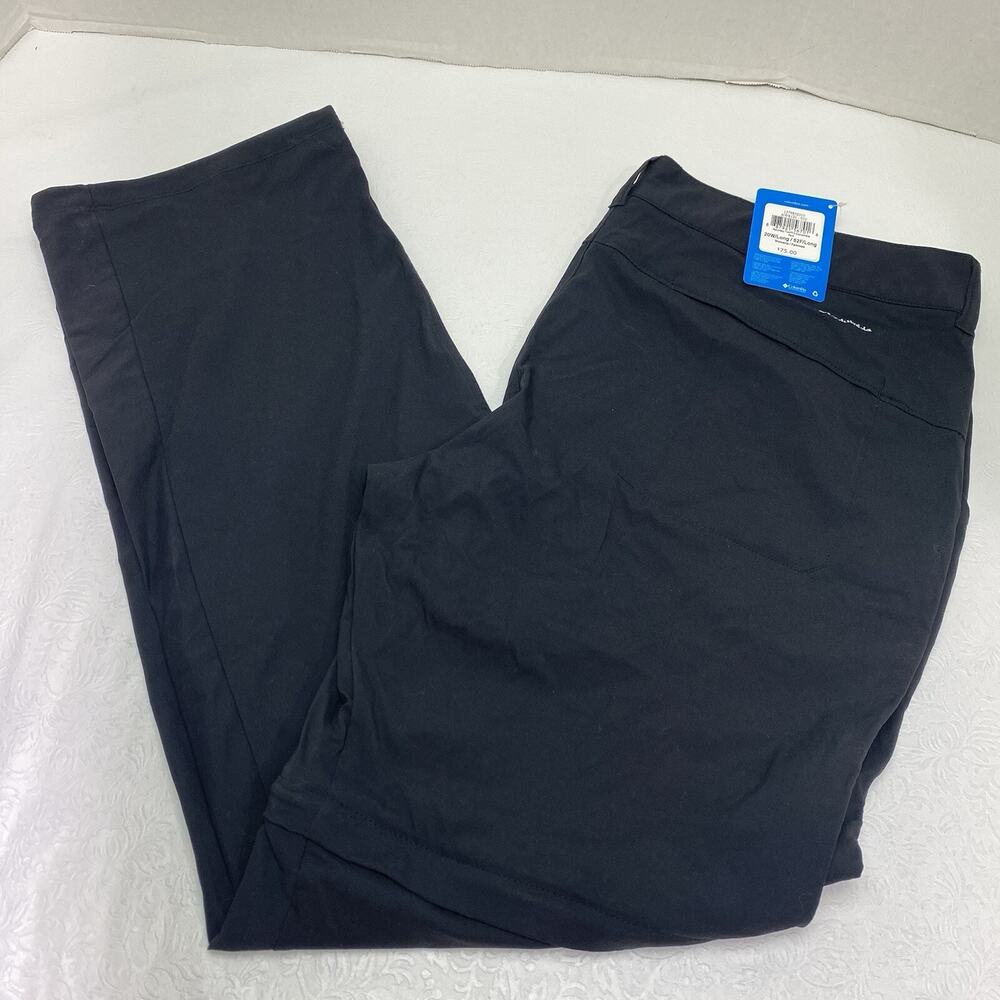 Columbia Women’s Sz 20W Long Black Pant Convertible To Shorts Saturday Trail New